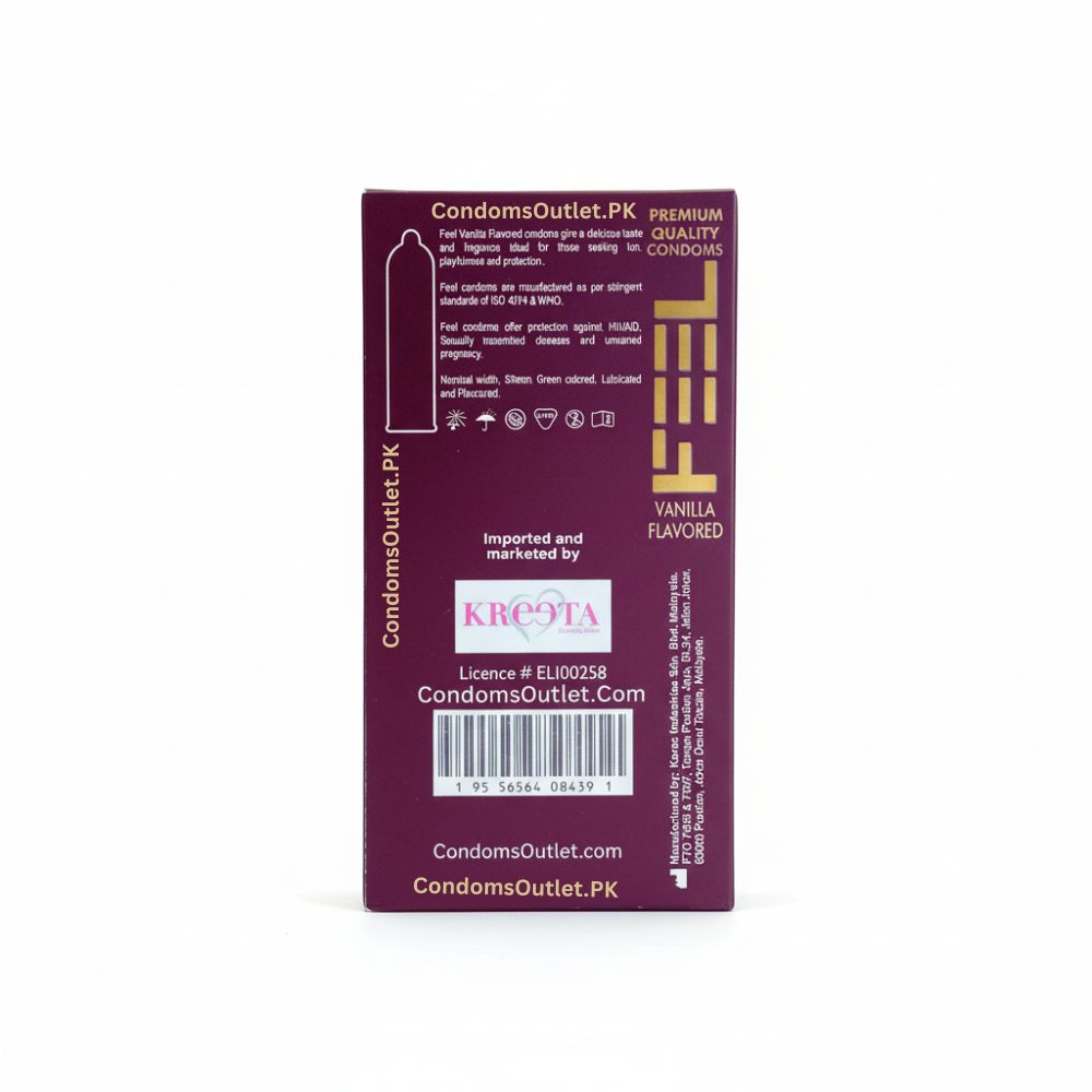 Feel Vanilla Flavored Condoms for a Sensual Experience - CondomsOutlet.Pk