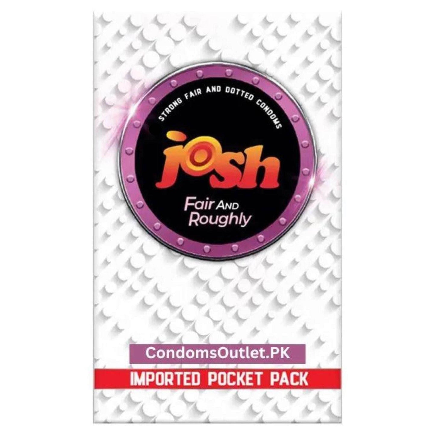 Buy Josh Fair & Roughly Condoms (3s) | Dotted & Colored | CondomsOutlet.Pk
