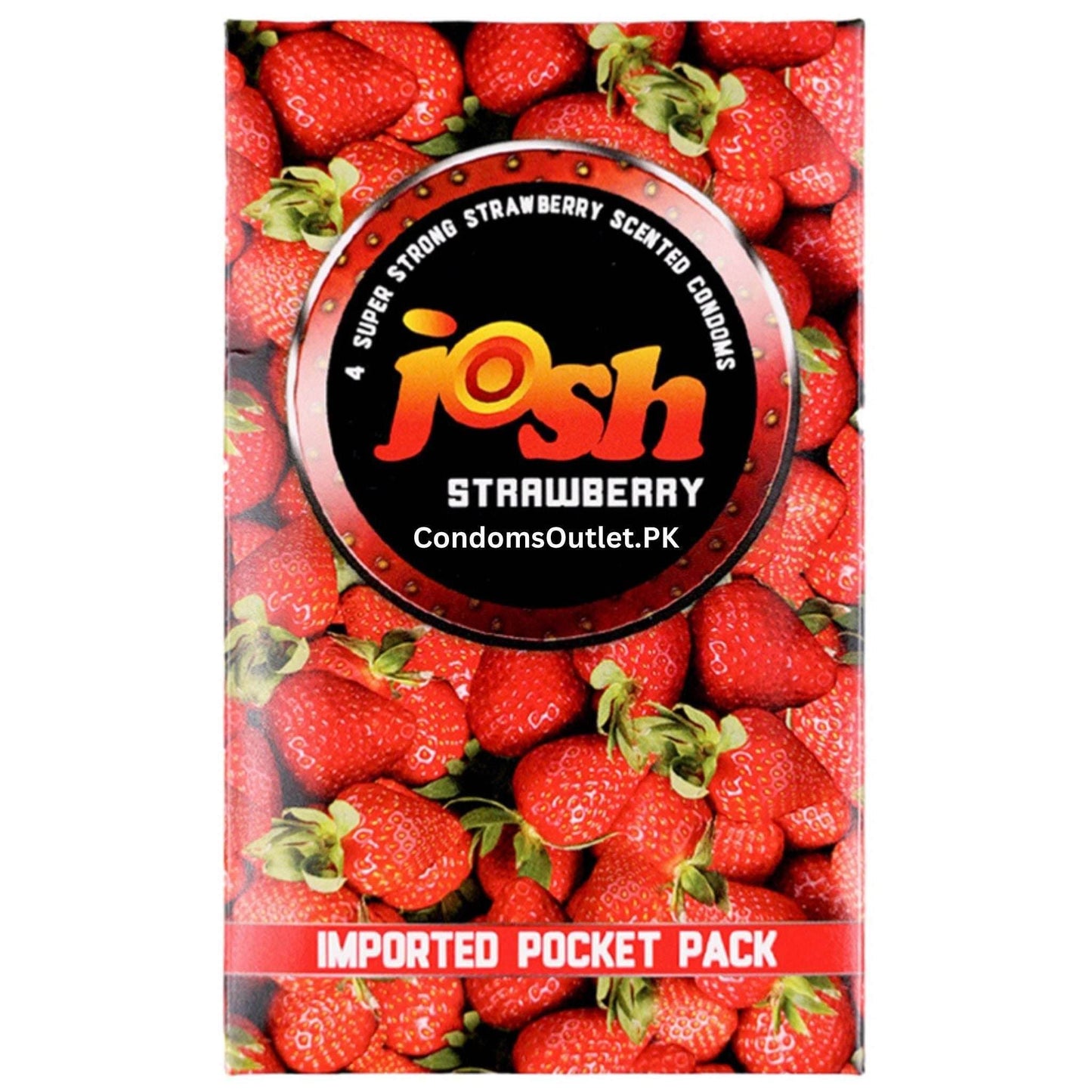 Buy Josh Strawberry Condoms (3s) Online | Flavored Fun | CondomsOutlet.Pk