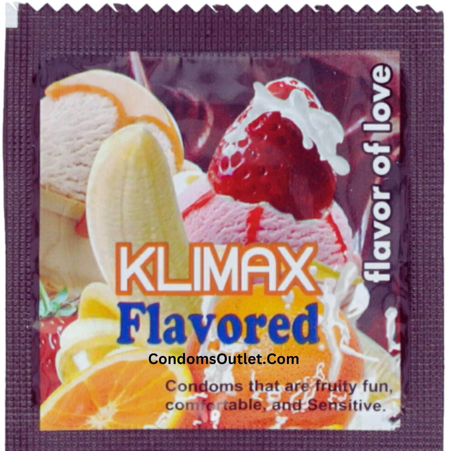 Klimax Strawberry Flavoured Condoms - 2 Condoms - At Wholesale Price in Pakistan - CondomsOutlet.Pk