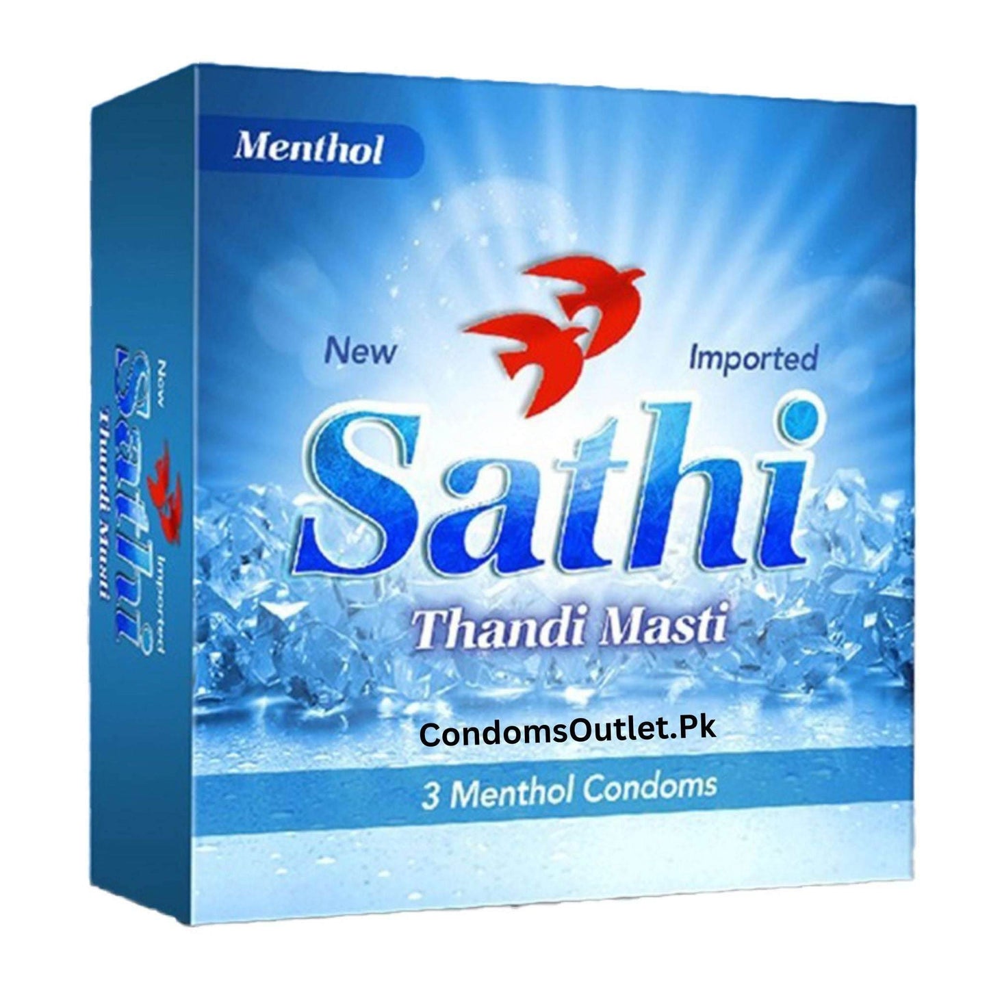 Buy Sathi Menthol Condoms (3s) | Cooling & Prolonged Pleasure | CondomsOutlet.Pk