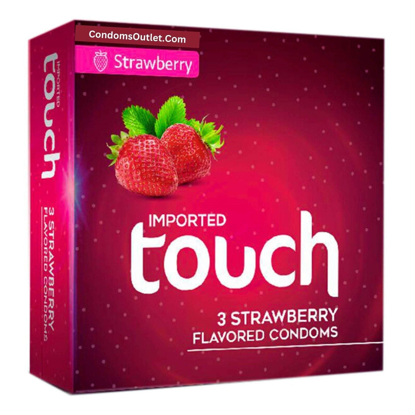 Box of Touch Strawberry flavored condoms - Pack of 3