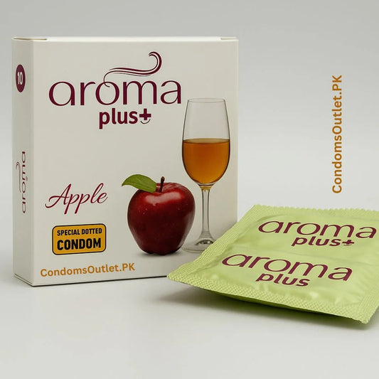 Aroma Plus Apple Flavor Condoms – A Sweet Bite of Excitement - CondomsOutlet.Pk