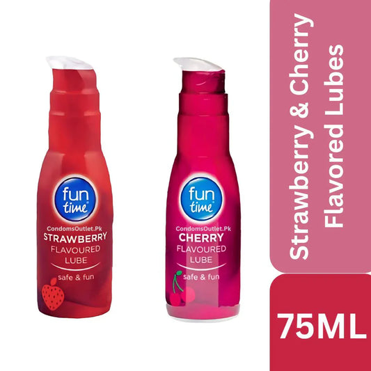 Strawberry and Cherry Flavored Lubes 75ml – Tasty Fun for Couples - CondomsOutlet.Pk