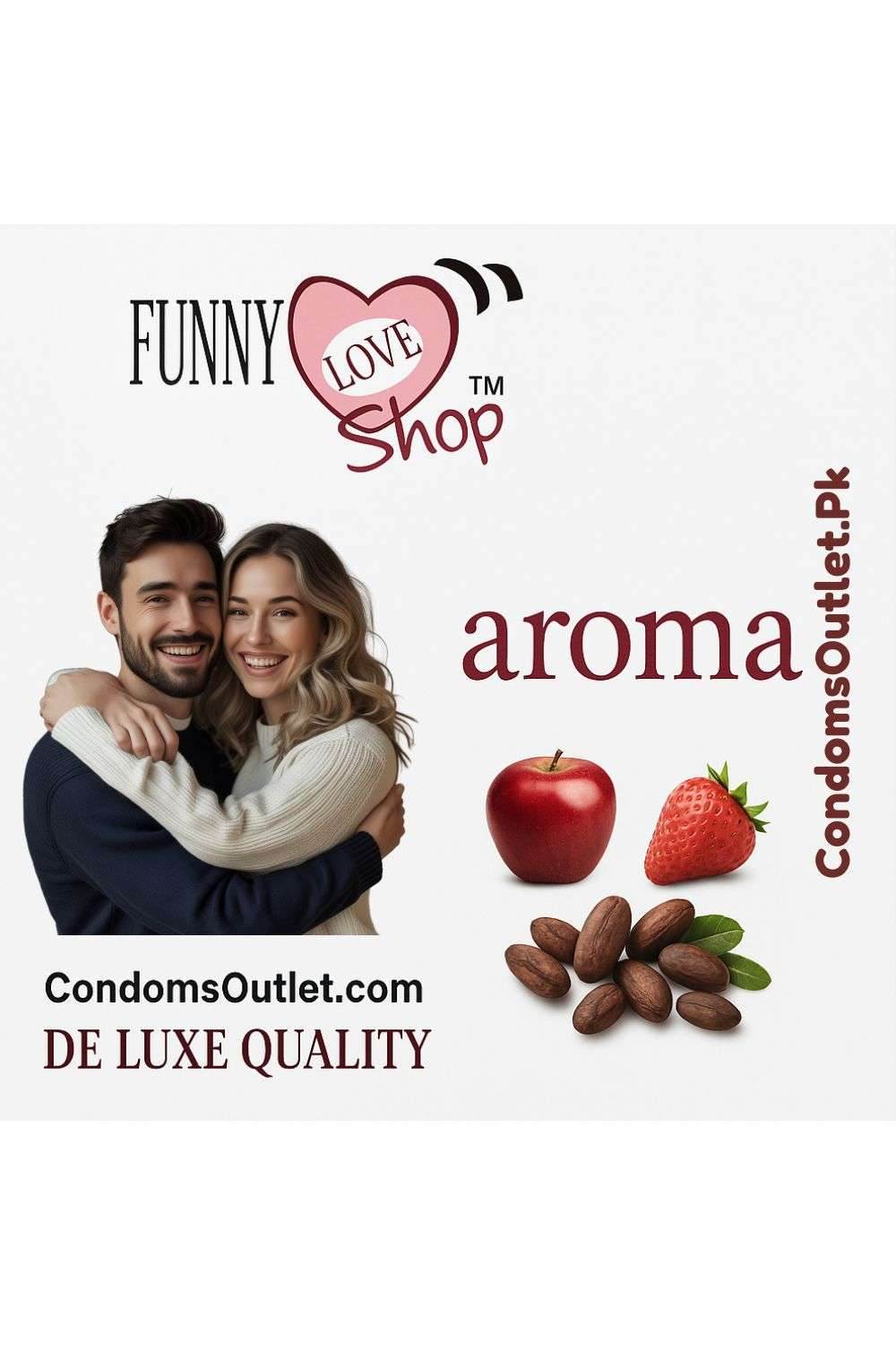 Aroma Flavored Condoms Variety Pack with Apple, Mint, and Strawberry flavors

