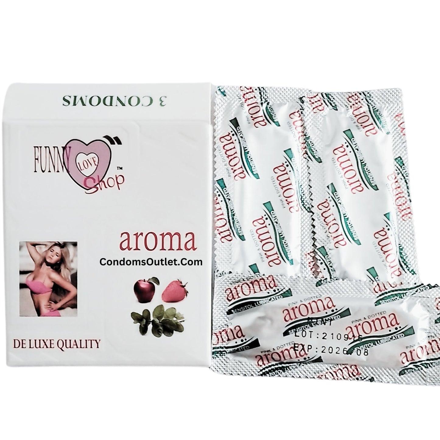 Aroma Flavored Condoms - Apple, Mint, Strawberry