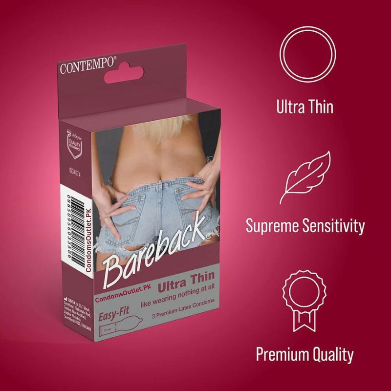 Bareback Ultra Thin Condoms - 3 Pack - Supreme Sensitivity