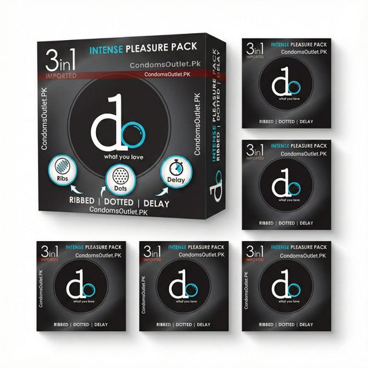 Do 3-in-1 Condoms (18 Pack) | Ribbed, Dotted & Delay | Monthly Bundle