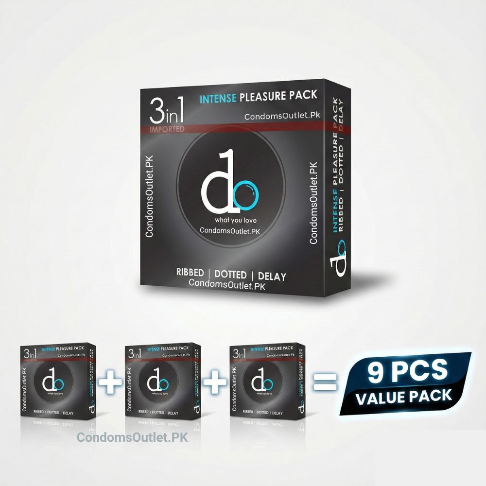 Do 3-in-1 Condoms (Pack of 9) | Ribbed, Dotted & Delay | Triple Action Bundle