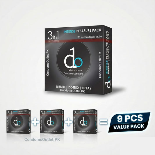 Do 3-in-1 Condoms (Pack of 9) | Ribbed, Dotted & Delay | Triple Action Bundle