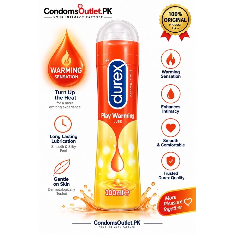 Durex Play Warming Lubricant Gel 100ml original packaging front view - CondomsOutlet.Pk