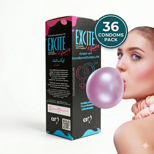 Excite Bubblegum Flavored Condoms (36 Pack) – Pink & Sweet Bulk