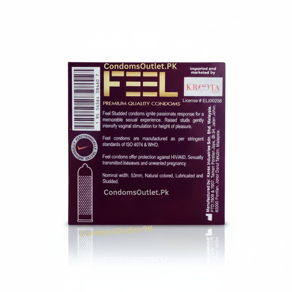 Box of Feel Stud dotted condoms for intense pleasure - Pack of 3

