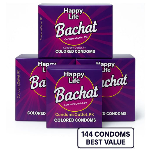 Happy Life Bachat Colored Condoms – 144 Pack (Best Value)