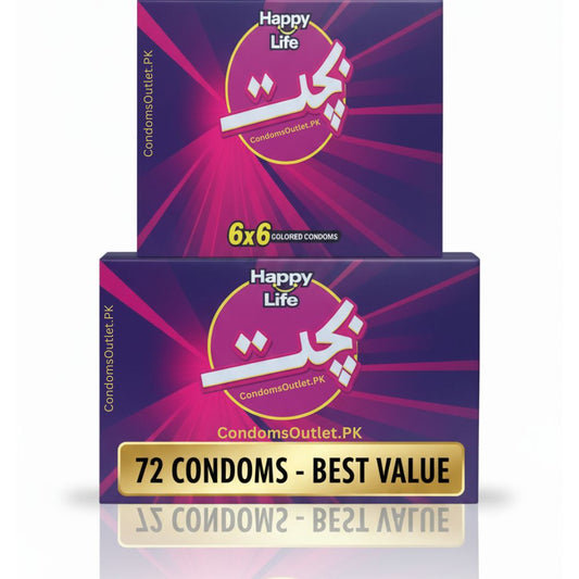 Happy Life Bachat Colored Condoms – 72 Pack