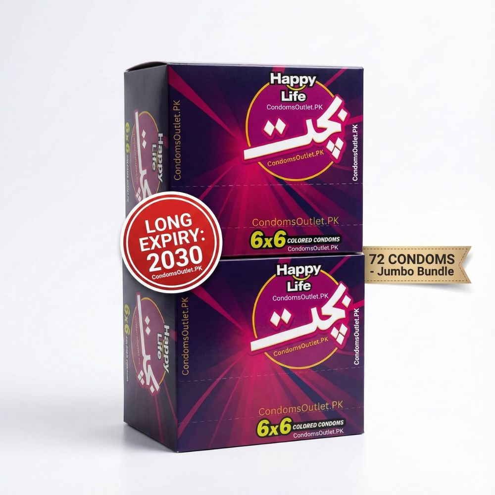 Happy Life Bachat Pack (72 Colored Condoms) | Jumbo Wholesale Bundle | 12 x 6s