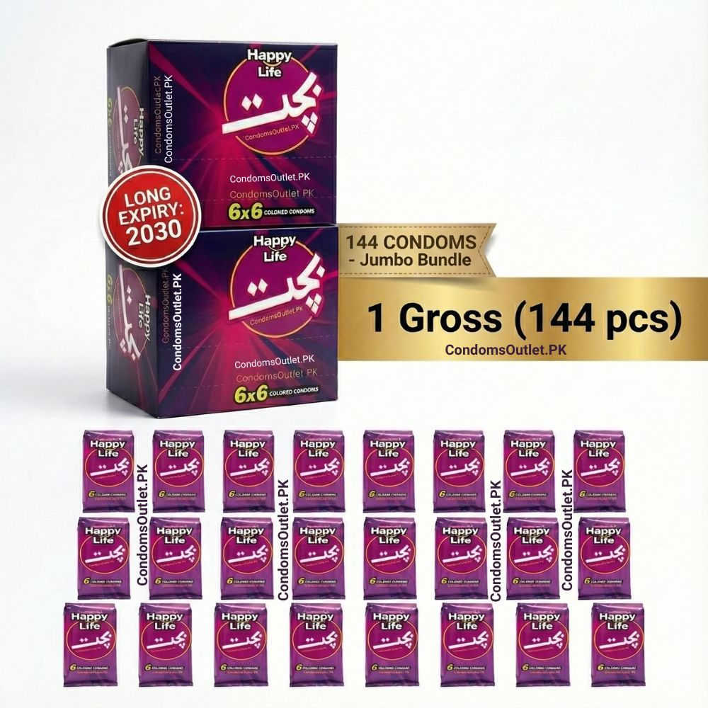 Happy Life Bachat Super Wholesale Carton (144 Colored Condoms) | 24 x 6s