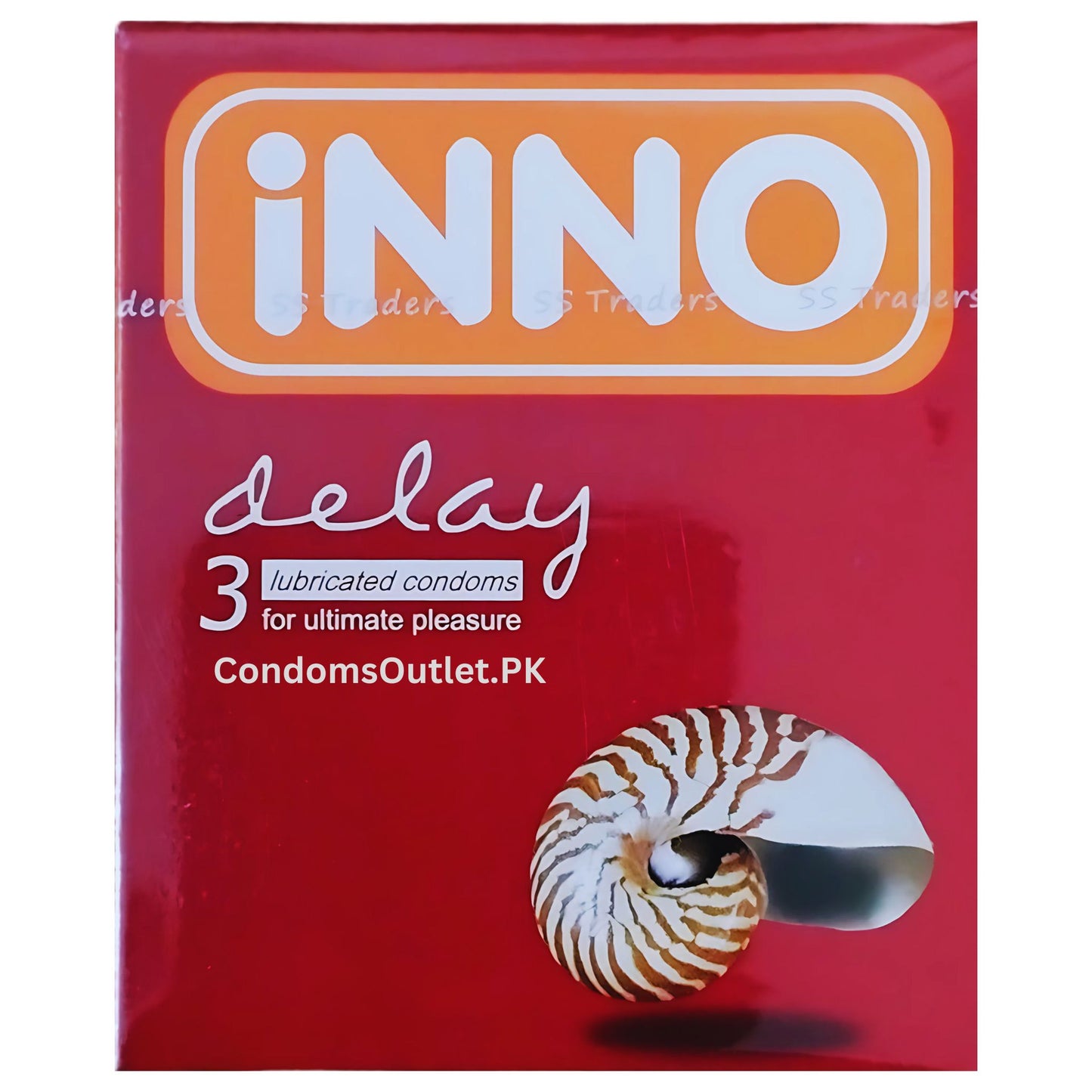 Inno Dotted Delay Condoms Red