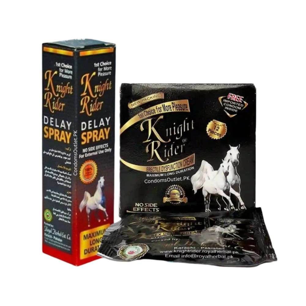 Buy Knight Rider Condom & Spray Bundle | Maximum Endurance | CondomsOutlet.Pk