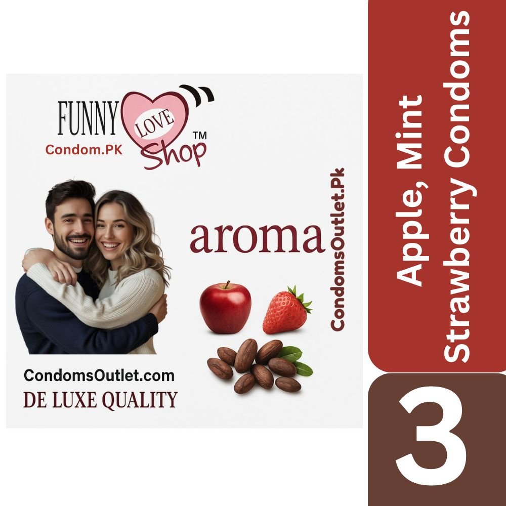 Aroma Flavored Dotted Condoms 1 Aroma Flavored Dotted Condoms - Apple, Mint, Strawberry