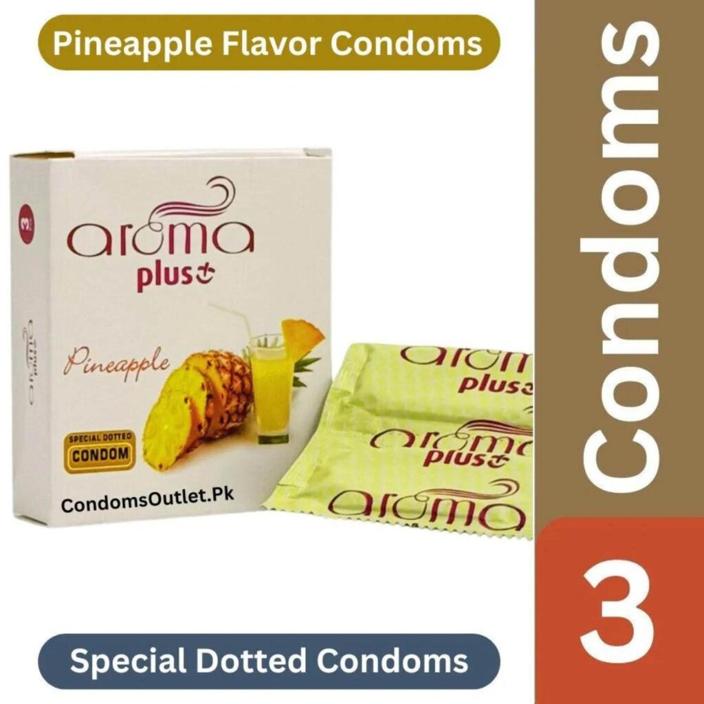 Aroma Plus Pineapple Dotted Condoms (3 Pack) – Tropical & Dotted